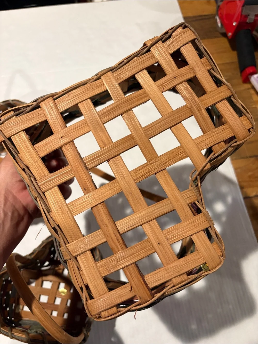 Heart-Shaped Woven Basket Set in Brown - 3 Piece